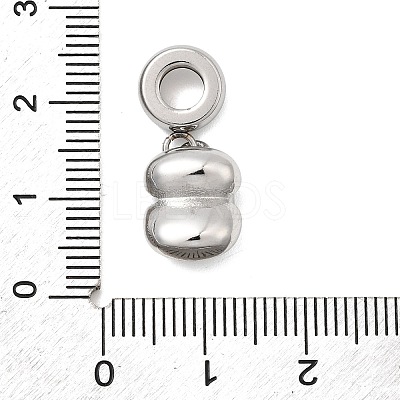 304 Stainless Steel Red Enamel European Dangle Charms STAS-D153-23ASP-1