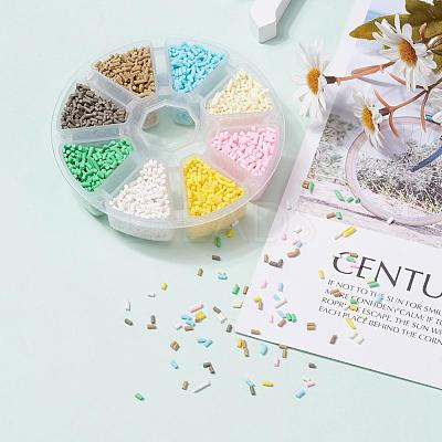 8000Pcs 8 Colors Handmade Polymer Clay Sprinkle Beads CLAY-YW0001-13B-1