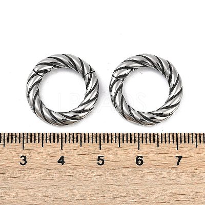 Twisted Ring 316 Surgical Stainless Steel Hoop Nose Rings EJEW-G416-19E-AS-1