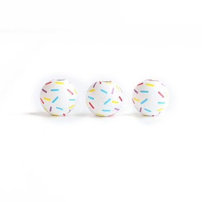 Printed Wood Beads WOCR-PW0003-74E-1