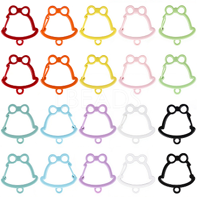 20Pcs 10 Colors Zinc Alloy Baking Paint Bell Shape Keychain Clasps FIND-SC0017-44-1