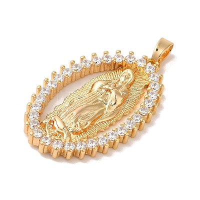 Brass Micro Pave Cubic Zirconia Pendants KK-M294-06G-03-1