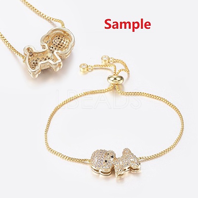 Brass Micro Pave Cubic Zirconia Pendants X1-ZIRC-G130-09G-NR-1