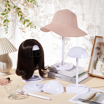 8Pcs Plastic Wig Display Stands ODIS-UN0001-27B-1