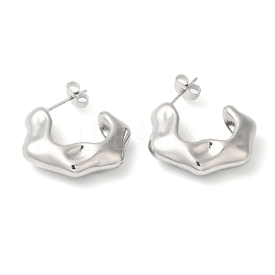 Non-Tarnish 304 Stainless Steel Twist Arch Stud Earrings EJEW-K244-46P-1