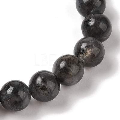 8mm Round Natural Larvikite Braided Bead Bracelets BJEW-C067-01B-07-1