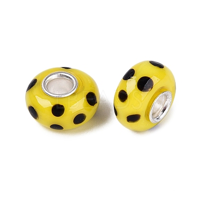 Handmade Lampwork & Brass Core European Beads LAMP-N044-02S-01-1