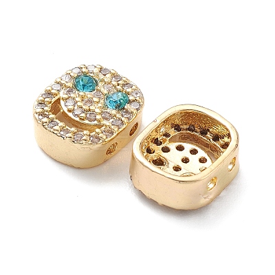 Brass Micro Pave Cubic Zirconia Beads KK-M241-01Q-1