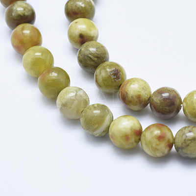 Natural Serpentine Jade Beads Strands G-P353-06-8mm-1