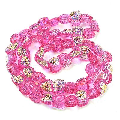 Electroplate Baking Paint Transparent Glass Beads Strands GL-CBA17FF-01J-1