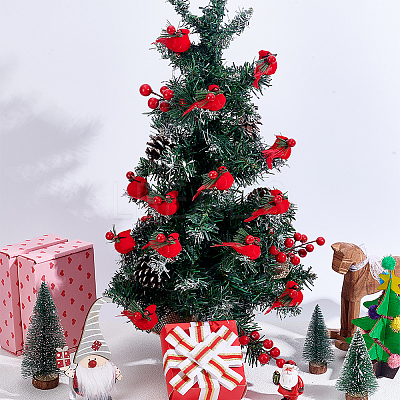 Felt & Feather & Foam Simulation Bird Christmas Tree Decorations DJEW-WH0028-031P-1
