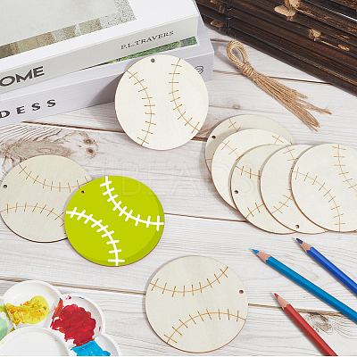 20Pcs Unfinished Wood Pendant Decorations WOOD-SP0001-35C-1