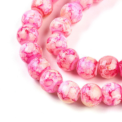 Baking Paint Glass Beads Strands DGLA-N003-6mm-A01-1