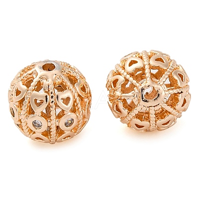 Brass Micro Pave Clear Cubic Zirconia Spacer Beads KK-Z089-09KCG-02-1