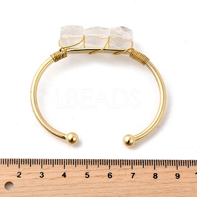Natural Quartz Crystal Beads Cuff Bangles for Women BJEW-Q035-01G-08-1