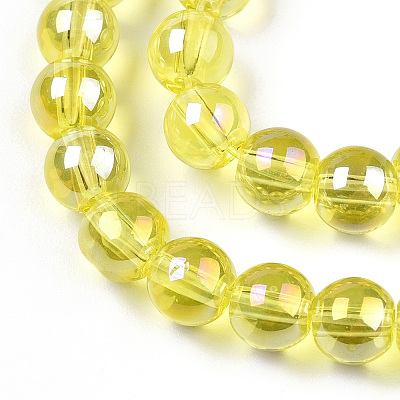 Electroplate Transparent Glass Beads Strands LS-GLAA-T032-T10mm-AB12-1
