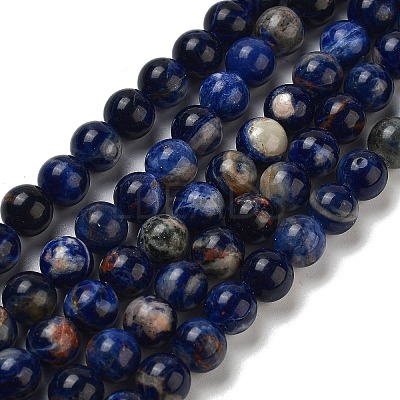 Natural South Africa Sodalite Beads Strands X-G-S259-35-6mm-1