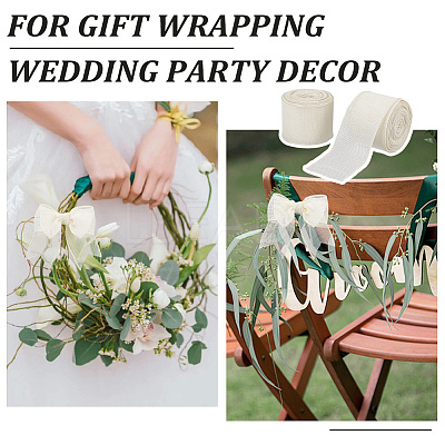 10 Yards Burlap Ribbons SRIB-WH0026-11A-1