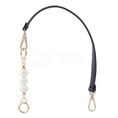 Imitation Leather Bag Straps & Plastic Imitation Pearl Beaded Extender FIND-WH0126-373A-1