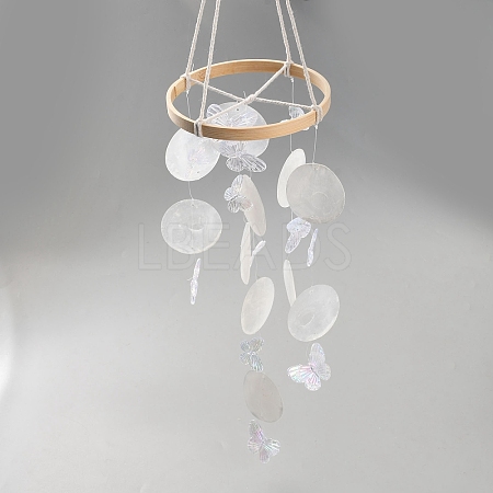 Dyed Natural Shell Slices Wind Chimes HJEW-WH20010-13C-1