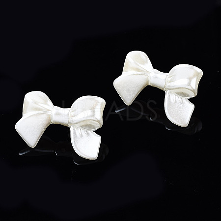 Spray Painted CCB Plastic Bowknot Stud Earring Findings CCB-Q091-07A-1