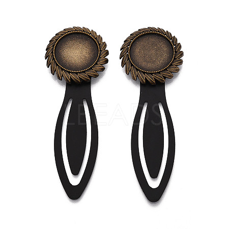 Alloy & Iron Bookmark Cabochon Settings PALLOY-N184-06AB-1