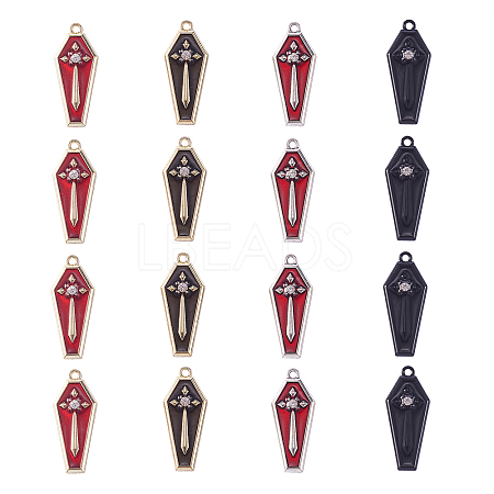 20Pcs 4 Colors Zinc Alloy Enamel Pendants ENAM-CJ0001-107-1