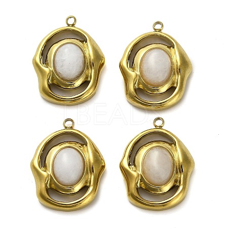 Natural White Agate Pendants STAS-H438-10G-01-1