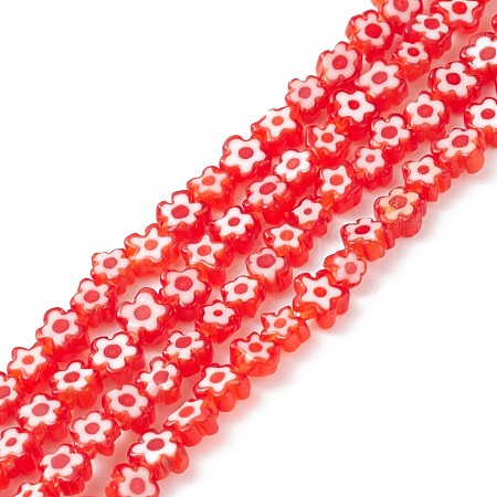 Handmade Millefiori Glass Bead Strands LAMP-J035-4mm-67-1