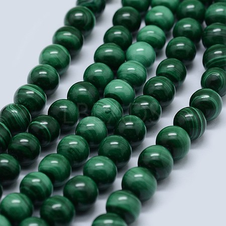 Natural Malachite Beads Strands G-F571-27A1-3mm-1