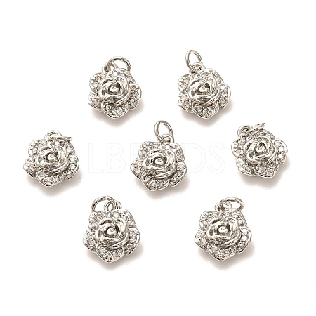 Brass Micro Pave Clear Cubic Zirconia Pendants ZIRC-P086-22P-1