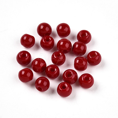 Opaque Solid Color Glass Beads GLAA-N007-4mm-A07-1
