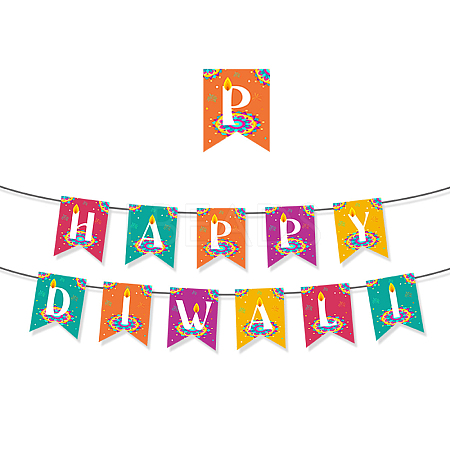 Diwali Theme Paper Flag Banners DIY-NH0011-01A-1