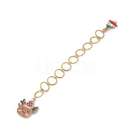Brass Round Ring Knitting Row Counter Chains HJEW-JM00886-1