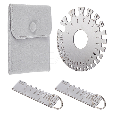 2 Styles Stainless Steel Wire Gauge Measurement Tool Sets DIY-GA0007-71-1