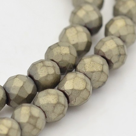 Round Non-magnetic Synthetic Hematite Beads Strands G-D617-8mm-29-1