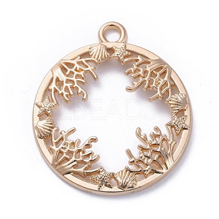 Zinc Alloy Open Back Bezel Pendants X-PALLOY-E577-20KCG-1