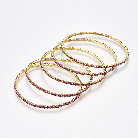 Brass Claw Chain Stretch Bracelets X-BJEW-T010-02G-12-1