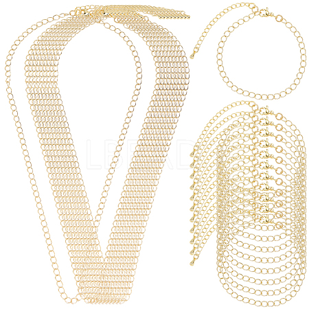 20Pcs Brass Cable Chain Bracelets & Necklaces Sets for Women SJEW-BM0001-03-1