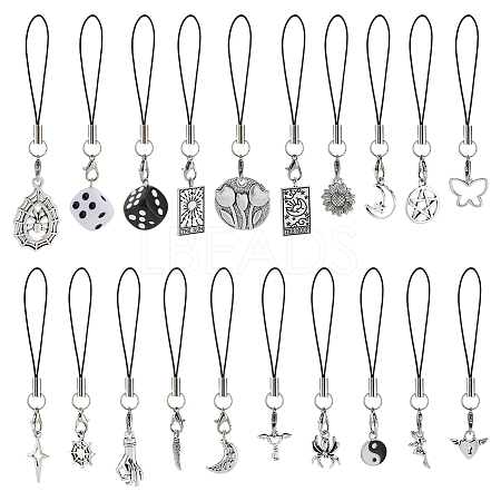 20Pcs Resin & Alloy Mobile Straps HJEW-PH02164-1