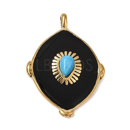 304 Stainless Steel Enamel Pendants SA-CBAFCBF-03G-1