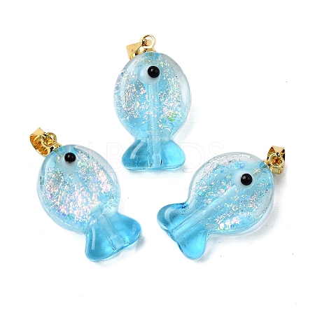 Handmade Dichroic Foil Lampwork Pendants DICH-G001-01G-07-1
