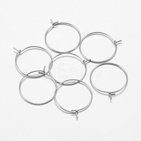 316 Surgical Stainless Steel Hoop Earrings Findings X-STAS-F149-32P-E-1