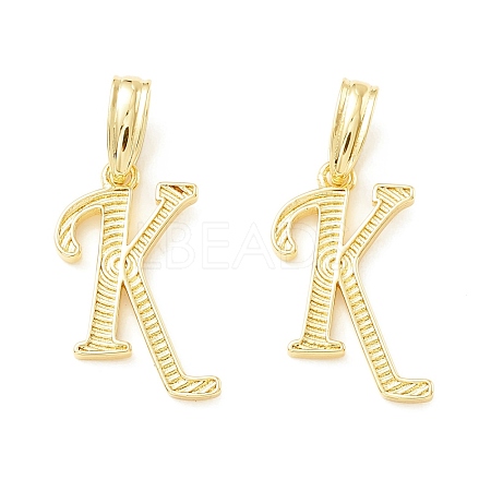 Rack Plating Eco-Friendly Brass Letter Pendants KK-K265-02G-K-1