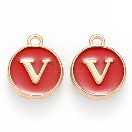 Golden Plated Alloy Enamel Charms X-ENAM-S118-03V-1