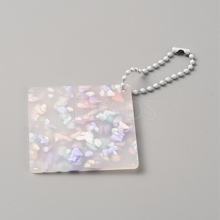 Translucent Acrylic Disc Pendant Keychain KEYC-WH0027-85A-02-1