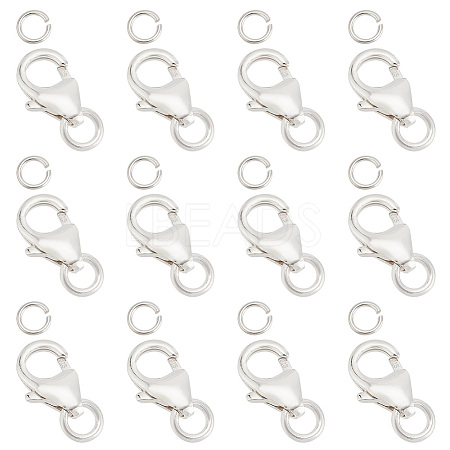 GOMAKERER 12Pcs 3 Styles 925 Sterling Silver Lobster Claw Clasps STER-GO0001-03-1