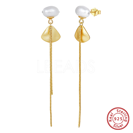Natural Baroque Pearl Stud Earrings EJEW-Z041-06G-1
