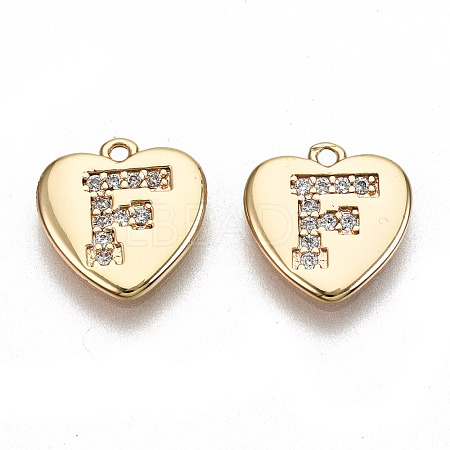 Brass Micro Pave Clear Cubic Zirconia Charms KK-N231-234F-NF-1