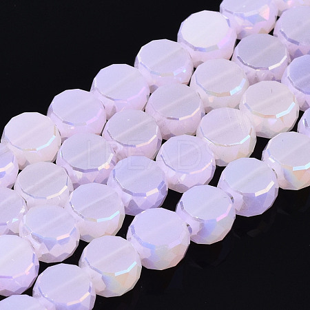Electroplate Transparent Glass Beads Strands EGLA-Q125-002-B02-1